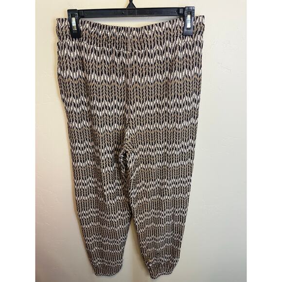 Anthropologie Saturday Sunday Pull On Elastic Waist Patterned Casual Pants M - Picture 7 of 9